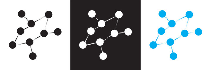 Networking icon set. Containing network, online networking, community, events, connections, relationship,  social network and more.  isolated on white and black background. EPS 10