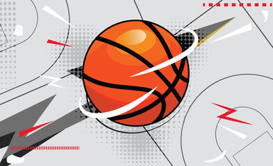 basketball and ball, Basketball flyer illustration, vector, element