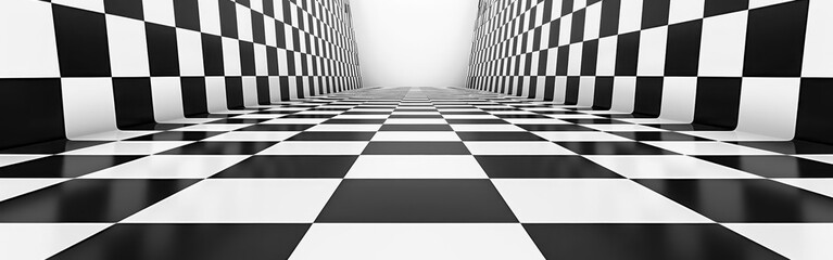 Obraz premium Modern Monochrome. Contemporary Wood Flooring in Black and White Interior Design concept