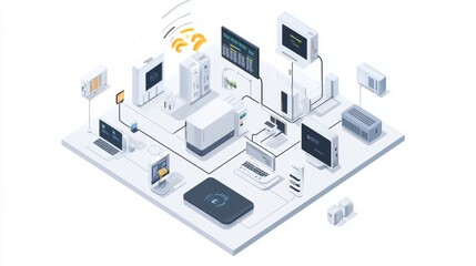 Edge computing networking internet technology concept on screen interface.