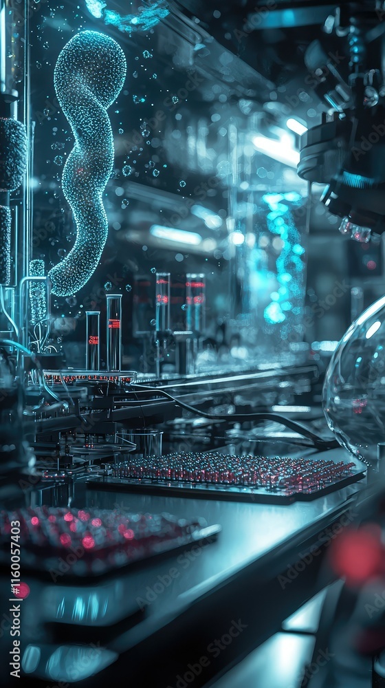 Poster stunning visualization of aqueous microorganisms in lab environment