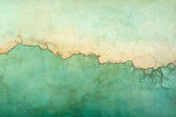 Obraz premium Aged Green Wall Texture with Intricate Cracks