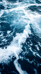 Dynamic Ocean Wave with Splashes Captured in Dramatic Turbulent Sea : Generative AI