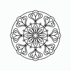 simple mandala art, Design for wallpaper Paint shirt and tile Sticker Design, vector