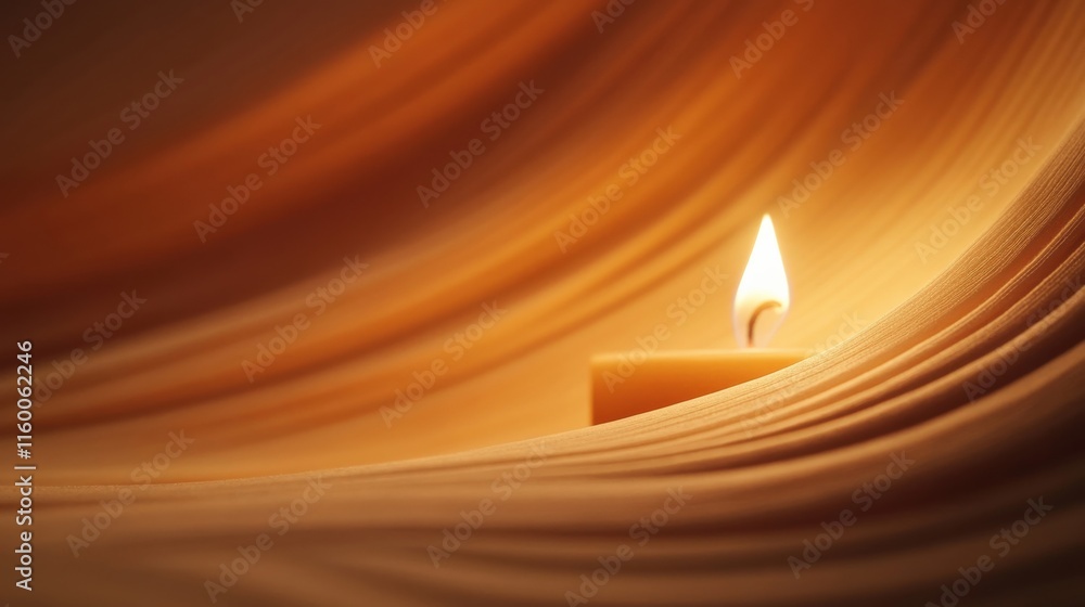 Poster softly glowing candle light on gentle fabric background creating a peaceful and serene atmosphere fo