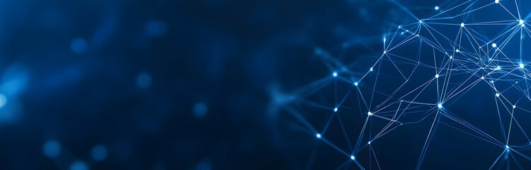 Fototapeta premium Blue Network Connections – Abstract Digital Background with Connected Nodes and Lines