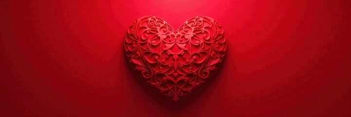 Perfectly symmetrical heart shape pattern in red , heart shape, shape