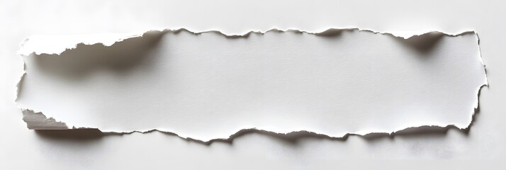 Torn Paper Edge Isolated on White Background – Creative Texture for Design and Art Projects