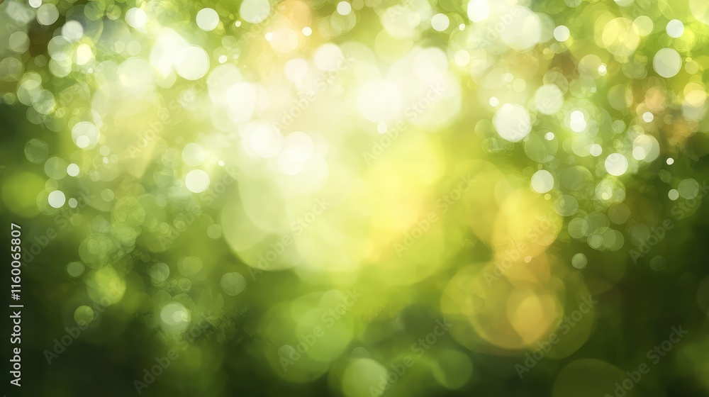 Aufkleber soft green bokeh background with abstract light effects and glow