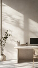 Minimalist Office Space with Natural Light and Simple Decor