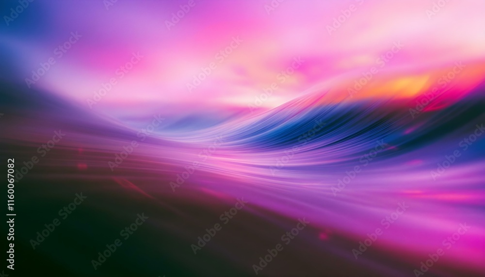 Poster Grainy abstract background featuring a vibrant gradient of colors, from purple to orange. Abstract grainy background featuring a glowing gradient shape. Grainy retro gradient featuring vibrant colors 