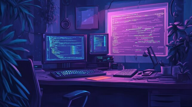 Programming coding screen, web developer coding screen