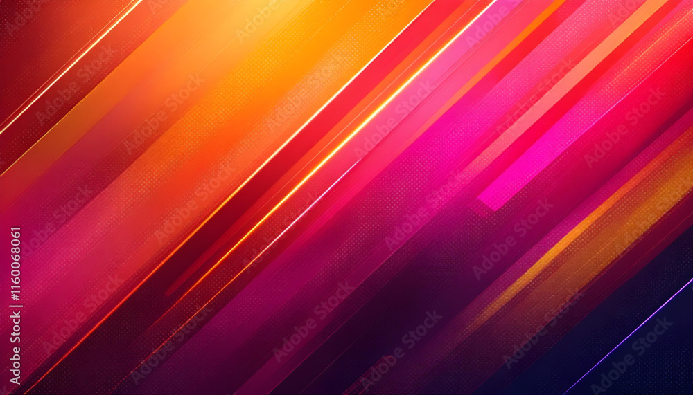 Poster modern abstract gradient orange and purple background concept with a gold line and dots decoration. 