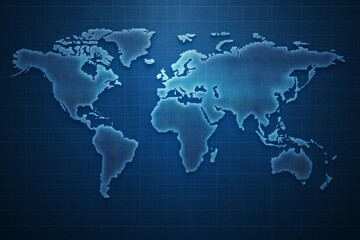 Global Digital World Map - Futuristic Technology Visualization