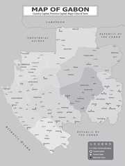 Obraz premium African Countries Geography Political map. Political map of country with capital, province or state capital, major cities and town.