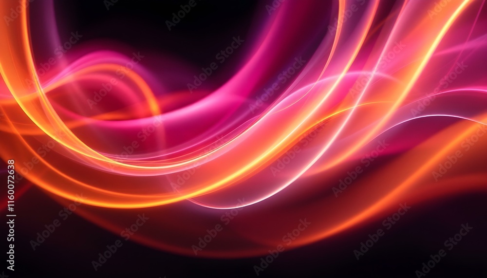 Aufkleber various abstract light trails against a black background. a dynamic abstract background of overlappi
