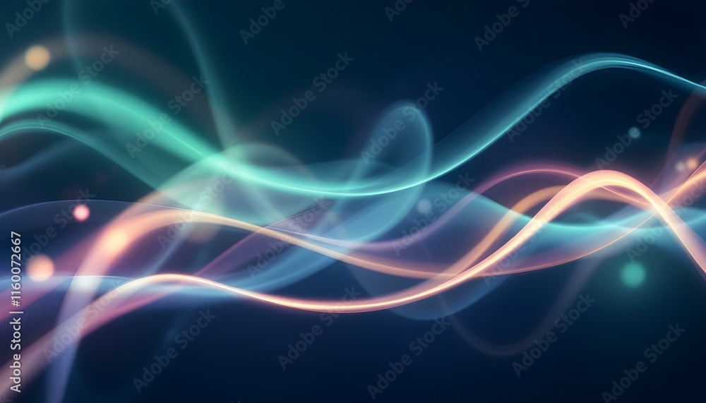 Aufkleber various abstract light trails against a black background. a dynamic abstract background of overlappi