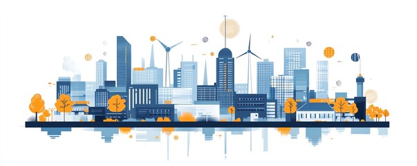 A progressive ESG concept featuring solar farms, wind turbines, and sustainable industries, emphasizing the balance between environmental, social, and corporate governance goals