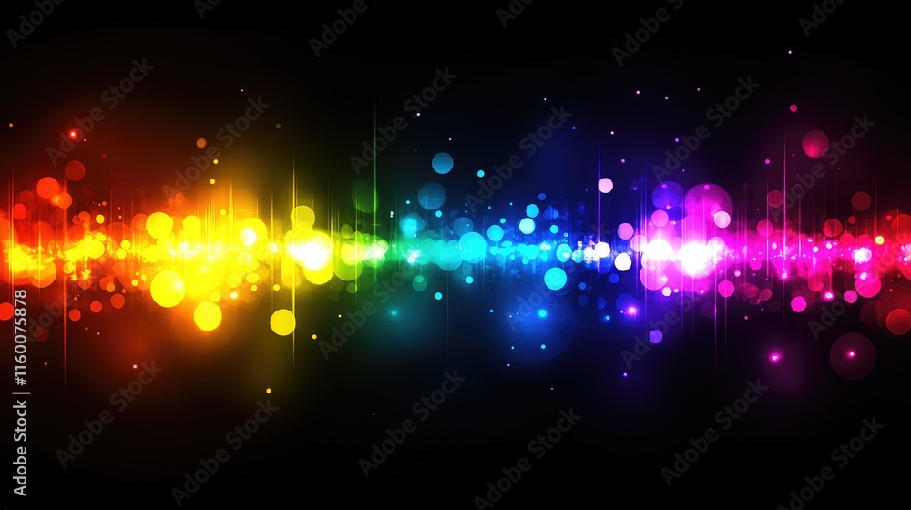 Poster vibrant abstract background with colorful light bokeh effects