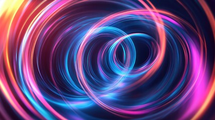 Obraz premium Abstract Colorful Swirls in Motion with Bright Neon Light Effects