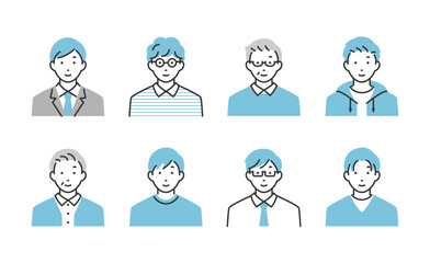 男性のアイコンセット