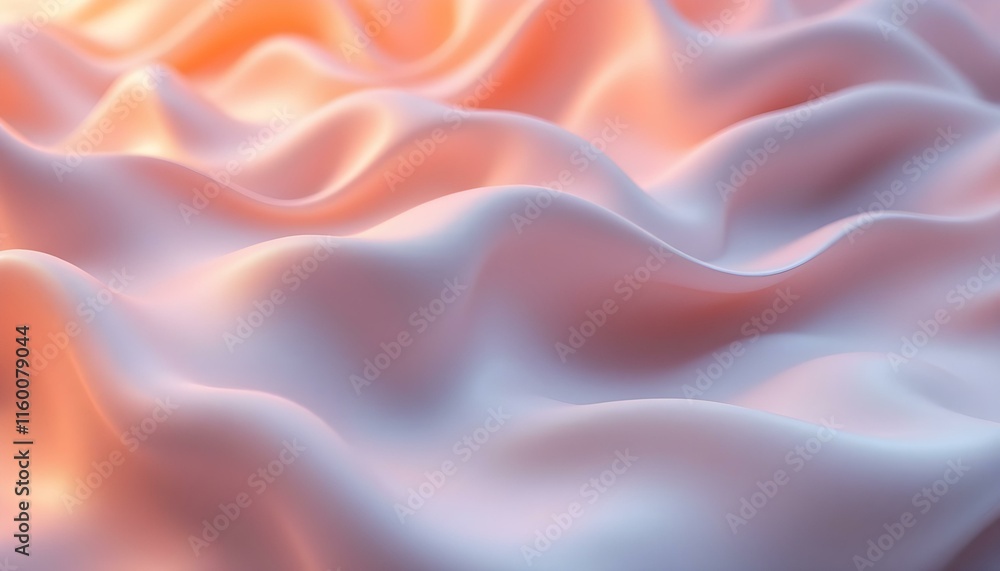 Aufkleber Abstract background with smooth lines in orange and beige colors. Abstract watercolor painting with wavy lines and warm colors. Abstract background with flowing waves in shades of orange, pink
