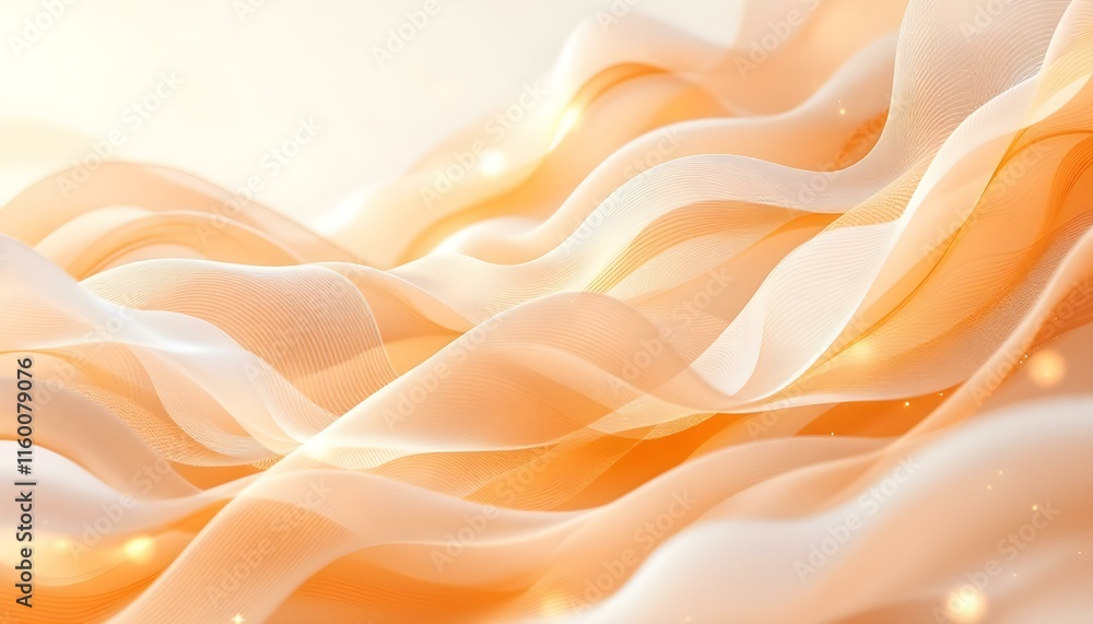 Poster abstract background with smooth lines in orange and beige colors. abstract watercolor painting with 