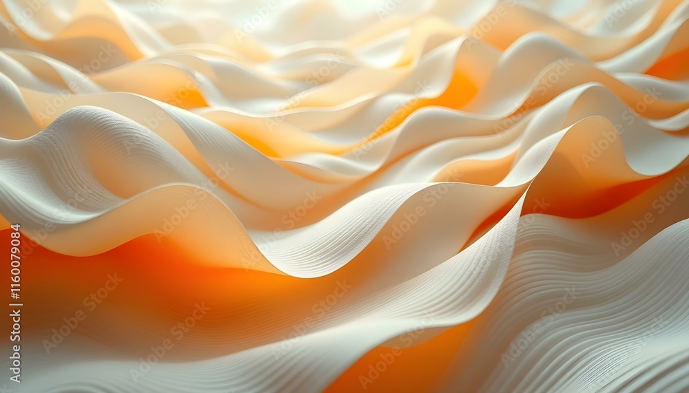 Aufkleber Abstract background with smooth lines in orange and beige colors. Abstract watercolor painting with wavy lines and warm colors. Abstract background with flowing waves in shades of orange, pink