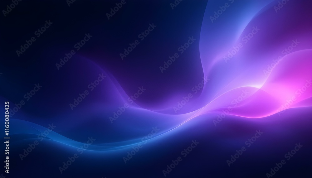 Fototapete Abstract gradient background. Ultraviolet glow on a dark abstract background. 3d rendering abstract background of colorful neon wavy lines glowing in the dark modern simple wallpaper design