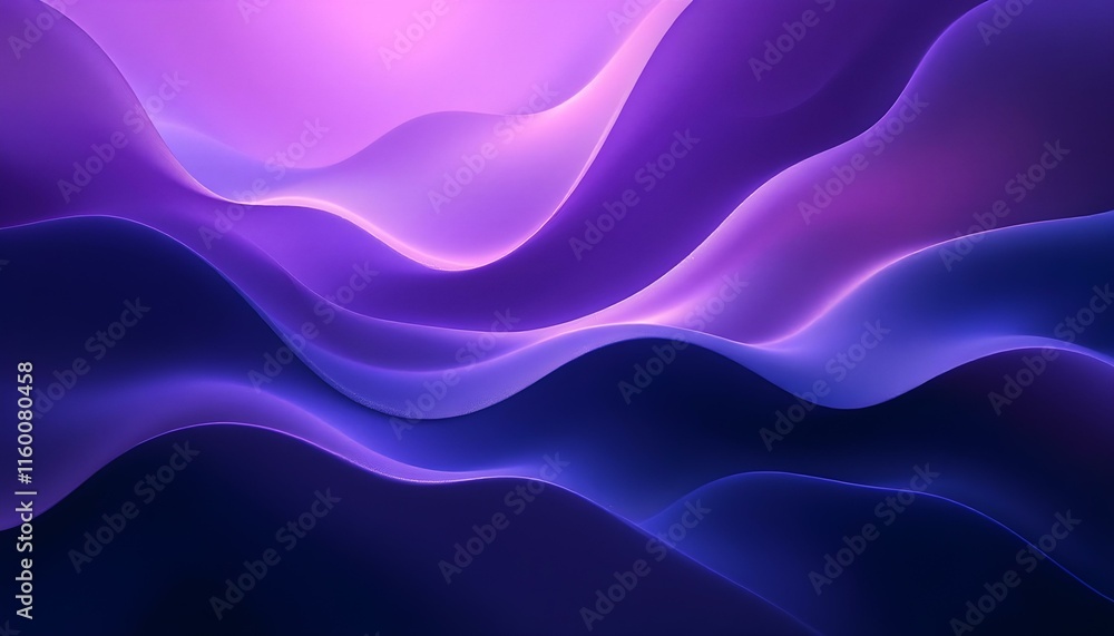 Poster Abstract gradient background. Ultraviolet glow on a dark abstract background. 3d rendering abstract background of colorful neon wavy lines glowing in the dark modern simple wallpaper design
