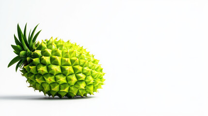 A fresh green pineapple on a plain white background.