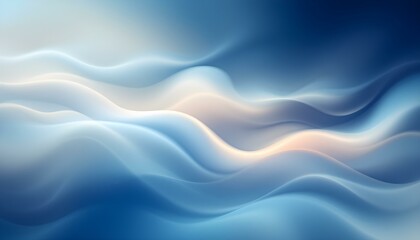 Obraz premium Abstract gradient light blue background with soft curves. Abstract glass 3d renders holographic colorful curved waves in motion on a bright background. Gradient design elements for banners, background