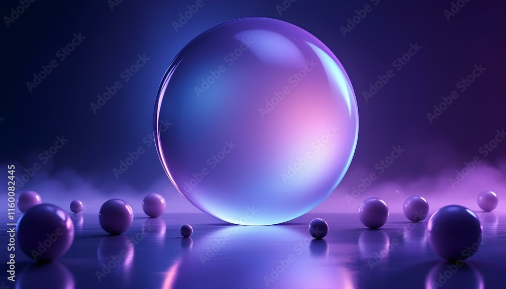 Leinwandbilder Abstract modern gradient soft light blue background with a geometric circle pattern for graphic business hitech technology digital design. Modern abstract geometric bubbles background