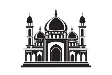 Mosque silhouette vector illustration, Mosque silhouette Design