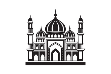 Mosque silhouette vector illustration, Mosque silhouette Design