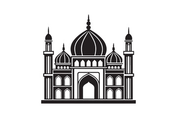 Mosque silhouette vector illustration, Mosque silhouette Design