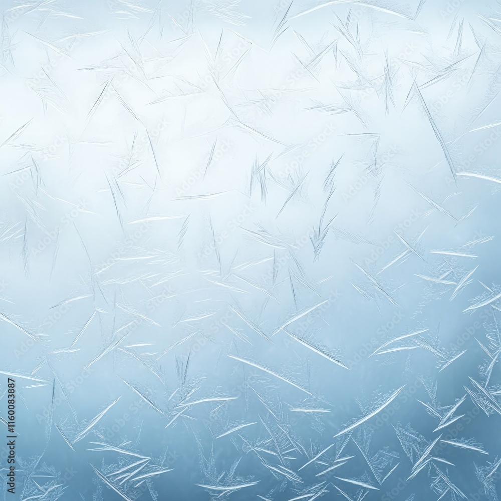 Poster frosted background with subtle blue tones and abstract ice patterns for winter-themed designs and co