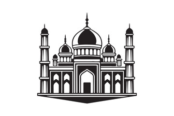 Mosque silhouette vector illustration, Mosque silhouette Design