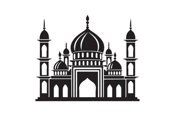 Mosque silhouette vector illustration, Mosque silhouette Design