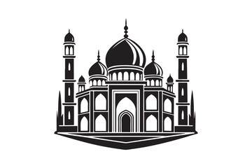 Mosque silhouette vector illustration, Mosque silhouette Design