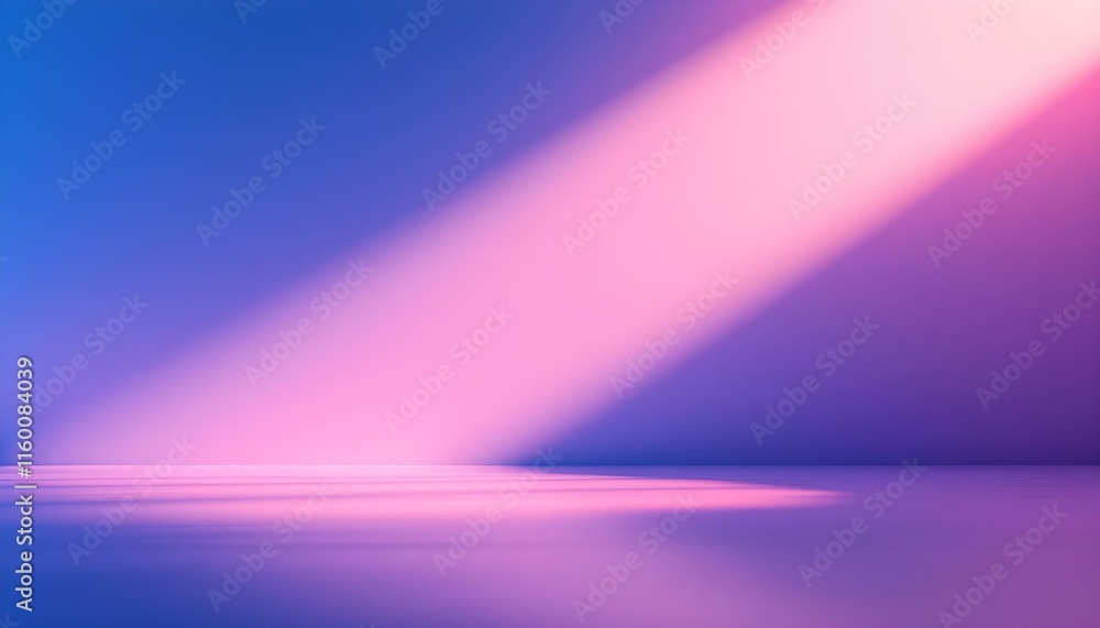 Aufkleber Blue gradient studio and empty room background. Blue gradient background with blurred studio room for product display. 3d rendering of an abstract blue gradient studio background