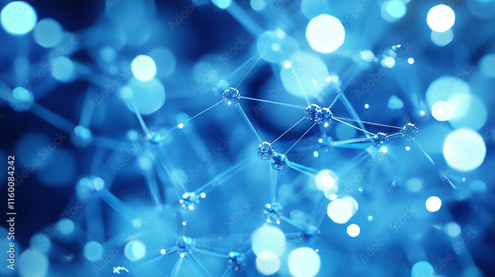 Poster abstract blue network technology background. a visually striking abstract representation of intercon