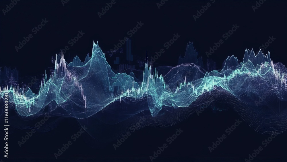 Aufkleber abstract digital waveform visualization.