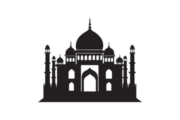 Mosque silhouette vector illustration, Mosque silhouette Design
