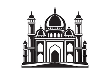 Mosque silhouette vector illustration, Mosque silhouette Design