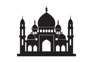 Mosque silhouette vector illustration, Mosque silhouette Design