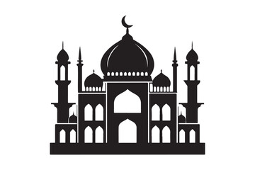 Mosque silhouette vector illustration, Mosque silhouette Design