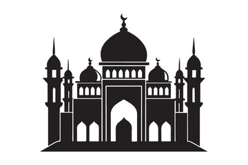 Mosque silhouette vector illustration, Mosque silhouette Design