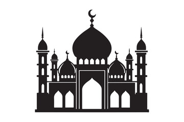 Mosque silhouette vector illustration, Mosque silhouette Design
