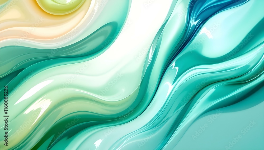 Poster green blue swoosh abstract lines background. abstract green and blue swooshing shapes background, sm